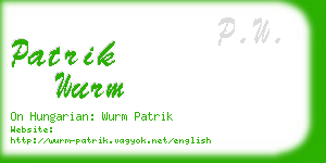 patrik wurm business card